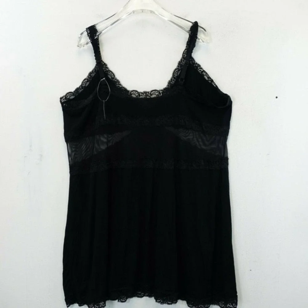Adore Me Womens 3X XXXL Black Floral Lace Chemise Dress Sleepwear‎ Strappy New
